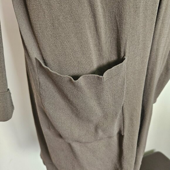 Khaki long cardigan/duster - Picture 5 of 12
